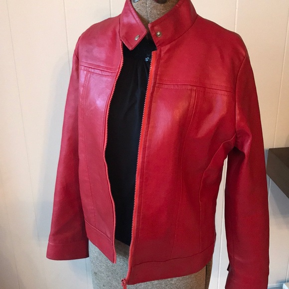 Jackets & Blazers - ❤️❤️Fashion Red vegan leather jacket